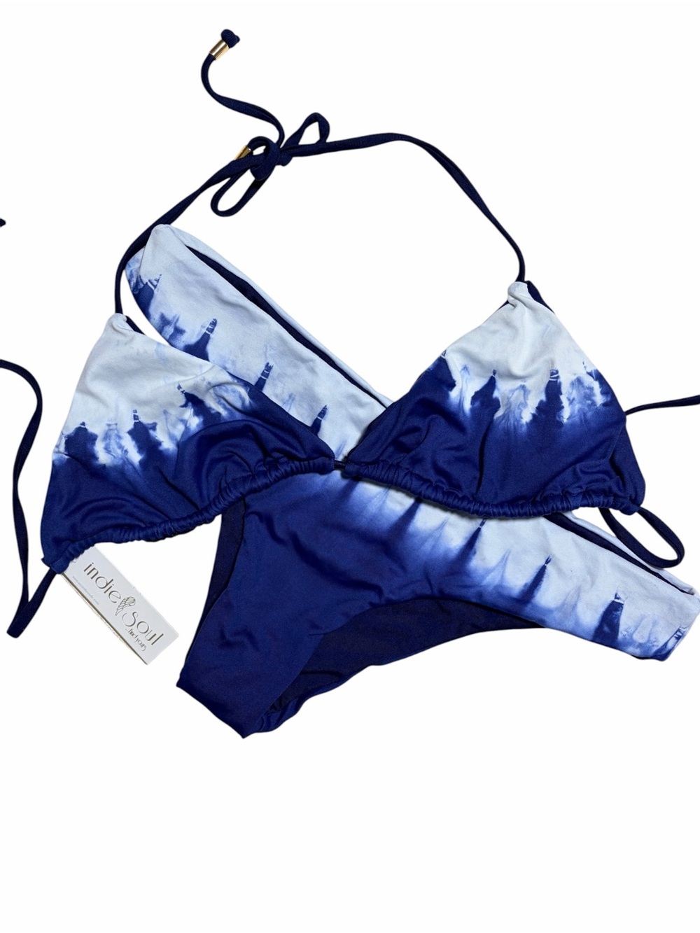 new Tie-Dye Triangle String Bikini (Top Small/ Bottoms Medium) - Picture 9 of 16